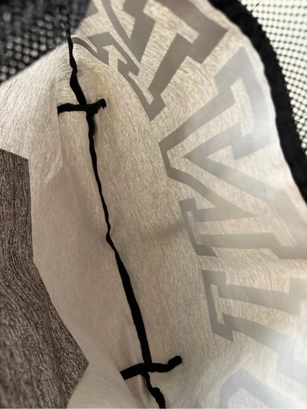 PINK Victoria's Secret Gray with Black Mesh Logo Tote